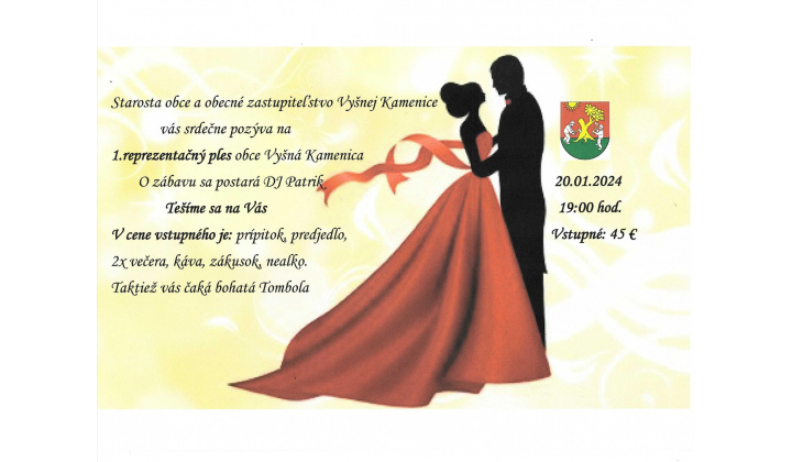 1. reprezentačný ples obce Vyšná Kamenica