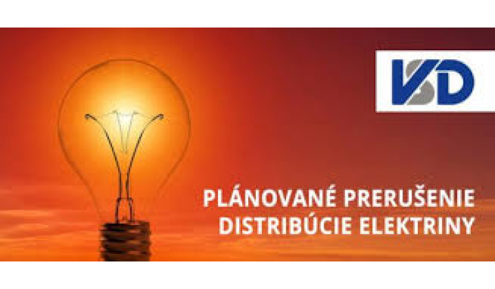 Plánované prerušenie distribúcie elektriny
