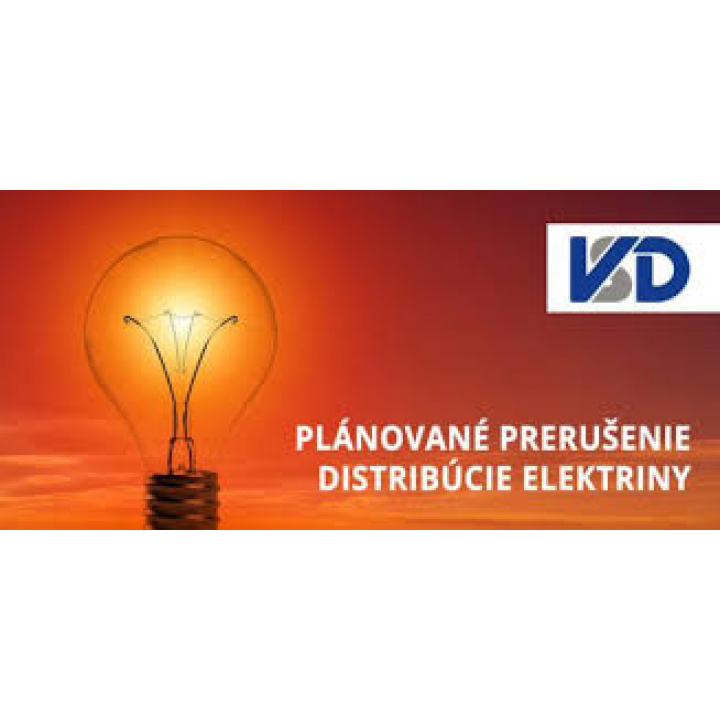 Plánované prerušenie distribúcie elektriny