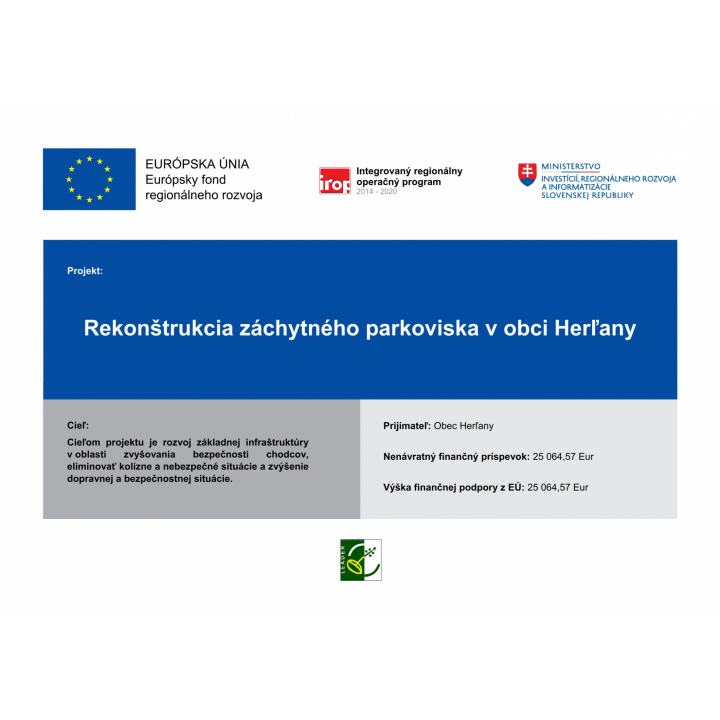 Rekonštrukcia záchytného parkoviska v obci Herľany 