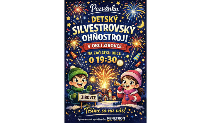 Silvestrovský ohňostroj v obci Žírovce