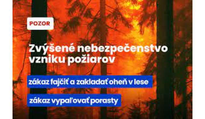 Vyhlásenie času zvýšeného nebezpečenstva vzniku požiarov